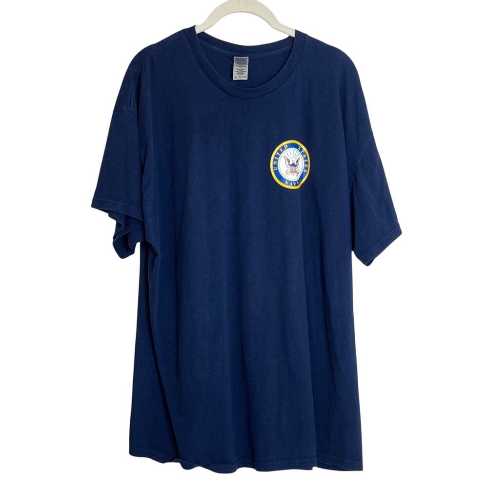 United States Navy Emblem Mens Tee Size XL Navy Blue Gildan Heavy Cotton